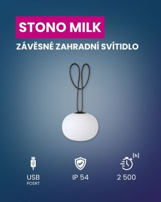 Zahradní večery si zaslouží něco výjimečného. 💡 👉 A právě tím je závěsné svítidlo STONO MILK! ➡️ Toto svítidlo s oválným...