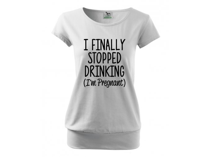 těhotenské bílé tričko konečně jsem přestala pít jsem těhotná