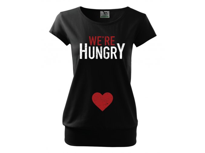 těhotenské černé tričko máme hlad