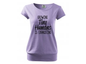 těhotenské tričko vyrůstat malé lidi je vyčerpávající fialové