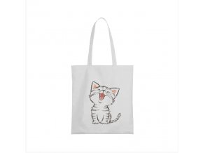 nákupní taška bílá kočička