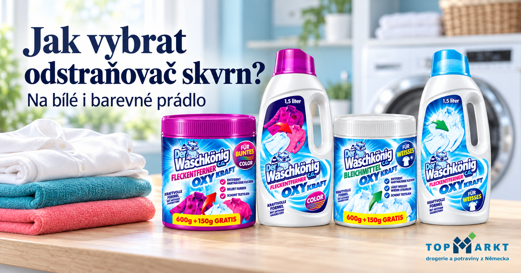 Jak vybrat odstraňovač skvrn na bílé a barevné prádlo?