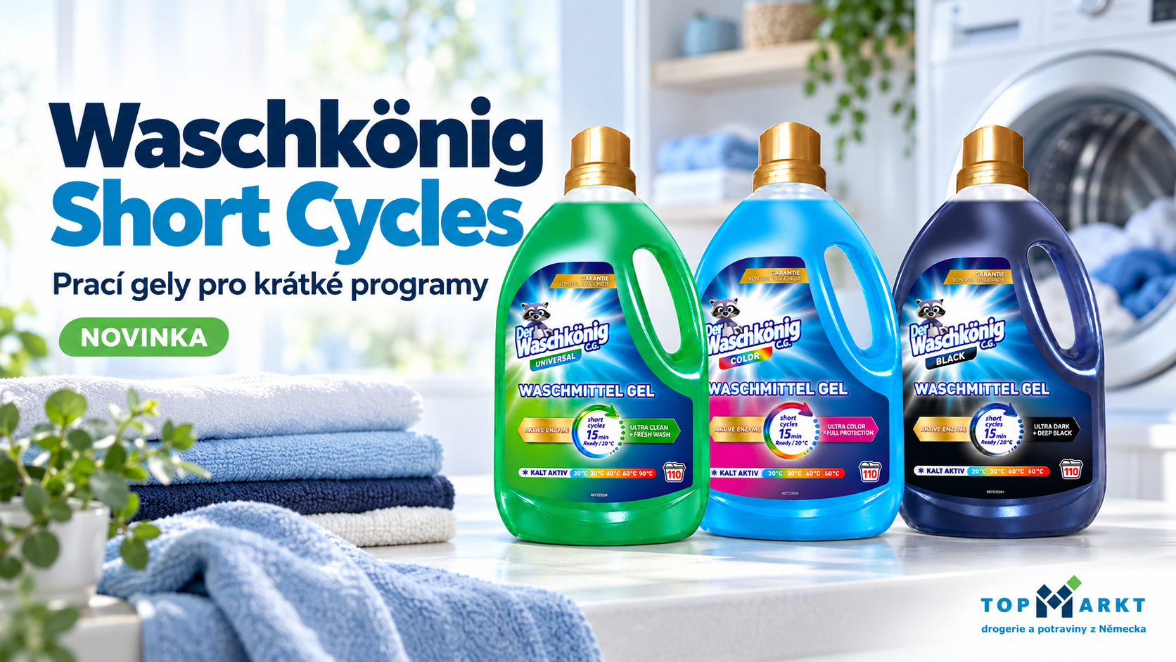 Waschkönig Short Cycles: nové prací gely i pro 15minutové programy
