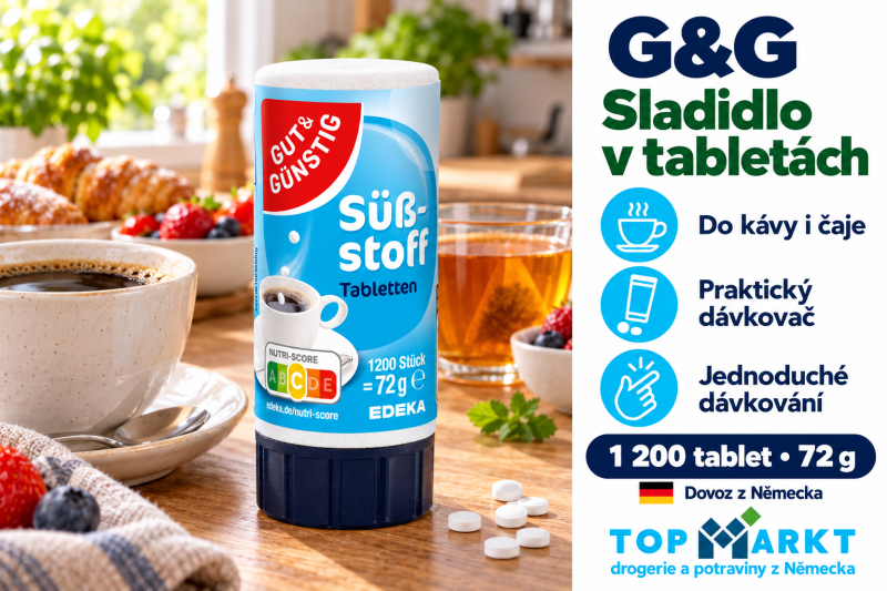G&G sladidlo 1 200 tablet / 72 g pro slazení kávy a čaje