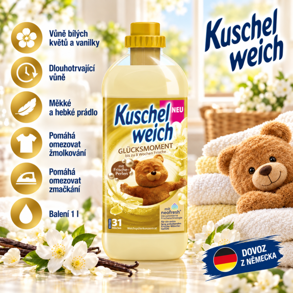 Kuschelweich Glücksmoment 1 l – aviváž s vůní bílých květů a vanilky