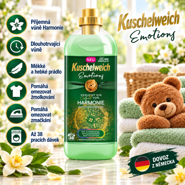 Kuschelweich Emotions Harmonie 1 l – koncentrovaná aviváž, až 38 pracích dávek