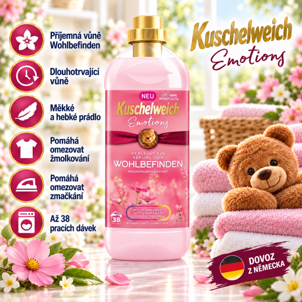 Kuschelweich Emotions Wohlbefinden 1 l – koncentrovaná aviváž, až 38 pracích dávek