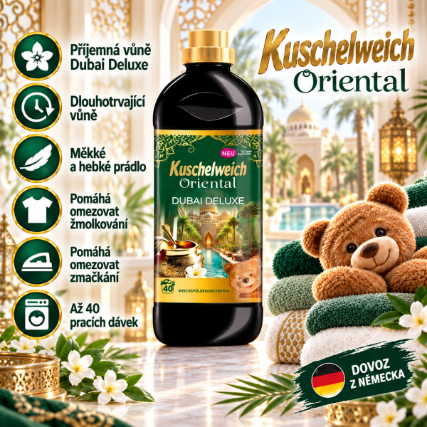 Kuschelweich Oriental Dubai Deluxe 1 l – koncentrovaná aviváž, až 40 pracích dávek