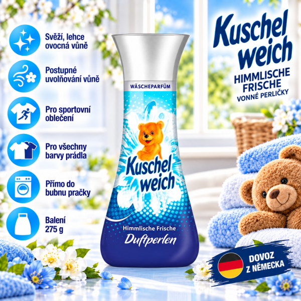Kuschelweich Himmlische Frische 275 g – vonné perličky do pračky se svěží, lehce ovocnou vůní
