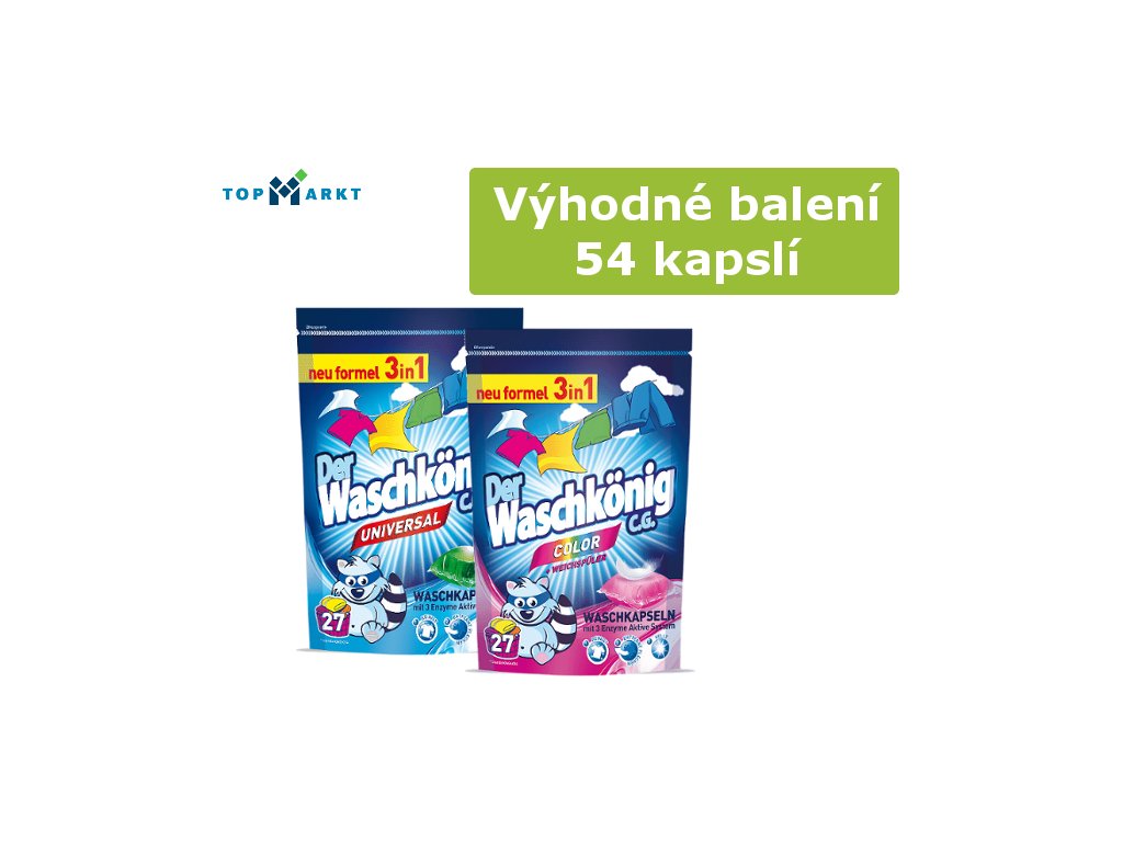 Výhodné balení 2 x Waschkönig Kapsle 3v1 27ks