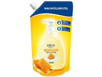 Elkos Mléko & Med Tekuté mýdlo - náhradní náplň 750ml