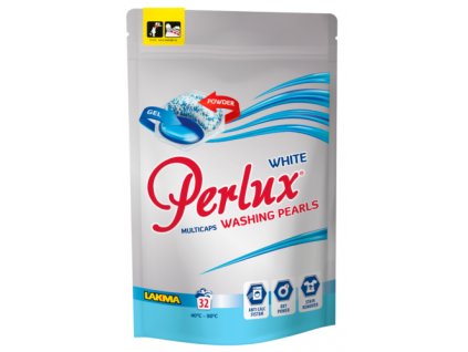 5907542746180 PERLUX SUPER COMPACT WHITE praci perly HEXAGON na bile pradlo 32 ks