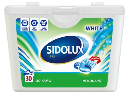 Sidolux XXL White Multicaps Kapsle na praní bílého prádla 30 ks