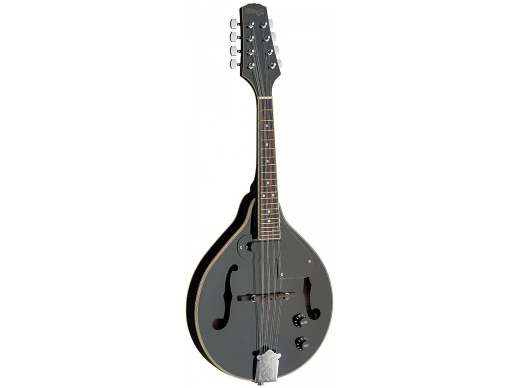 Stagg M50 E BLK, elektroakustická bluegrassová mandolína, černá