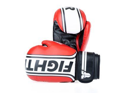 Rukavice Fighter Basic Stripe - červená 14 (Velikost 14)