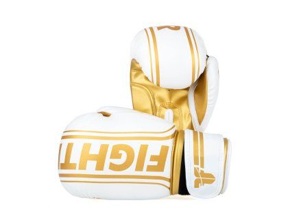 Rukavice Fighter Basic Stripe - bílá/zlatá 12 (Velikost 12)