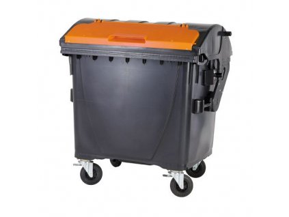 Plastový kontejner 1100 litrů černo-oranžový V/V