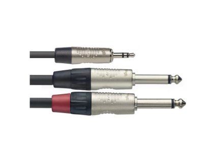 Stagg NUC3/MPS2PR, kabel Jack 3,5 mm stereo - 2x Jack 6,3 mm mono, 3m