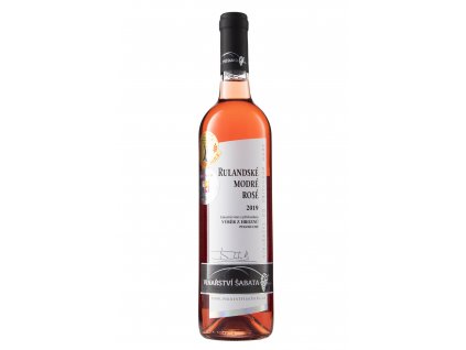 Rulandské modré Rosé 2019, polosuché, Vinařství Šabata