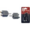 Stagg AC-2CFJMSH, redukce 2x RCA samice - 1x Jack 3,5 mm samec stereo