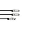 Kabel adaptér XLR samice / 2x XLR samec, délka 1 m,  černý