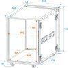 Rack Profi 15HE, hloubka 45cm, s kolečky, 9mm