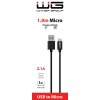 WG Datový kabel USB-A_micro-USB, 2,1 A, černý, 100 cm