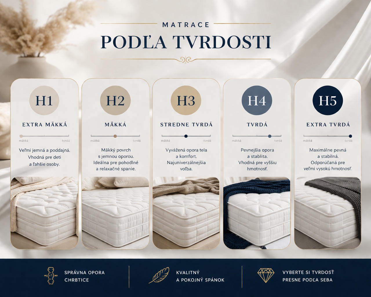 Matrace podľa tvrdosti