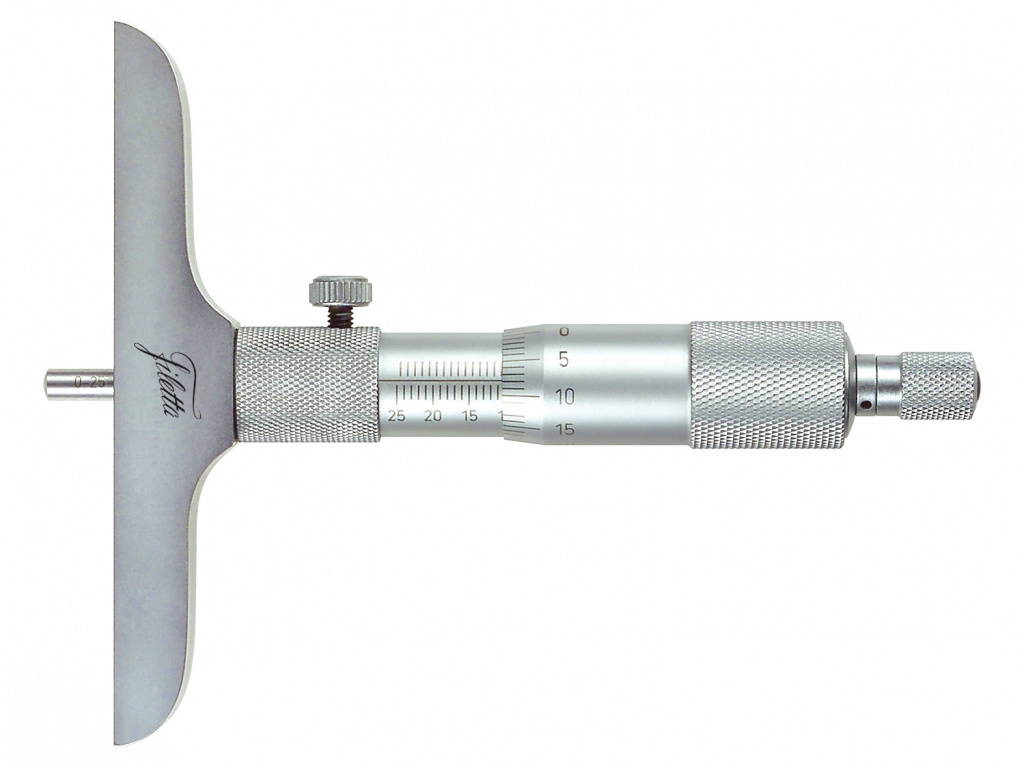 Mikrometrický hloubkoměr analogový 0 až 50 mm / typ doteku kulový / měřicí základna 63 mm
