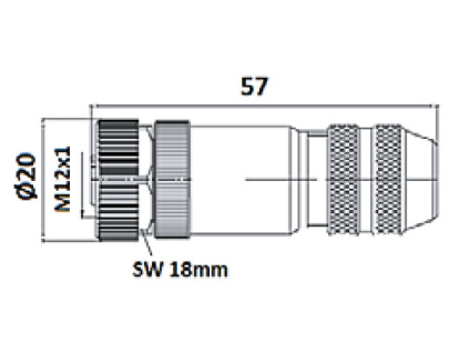 Konektor power supply 4 pin M12