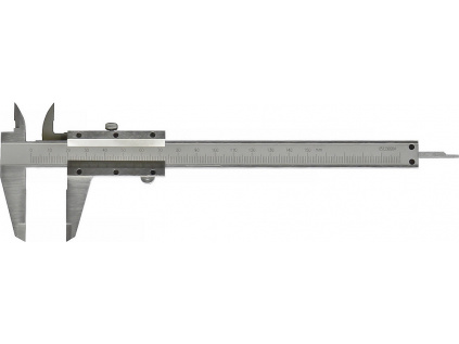 Posuvné měřidlo s noniusem analogové 0 až 200 mm / posuvové kolečko ne / hloubkoměr plochý / nonius 0,02 mm / jemné ladění ne
