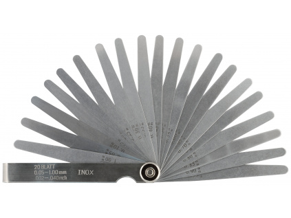 Spárové měrky / materiál nerezová ocel / počet měrek 20 ks