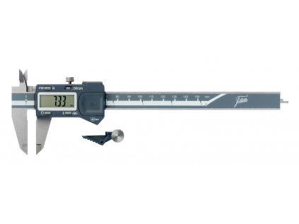 Posuvné měřidlo digitální 0 až 200 mm IP54 / posuvové kolečko ano/ne / hloubkoměr plochý