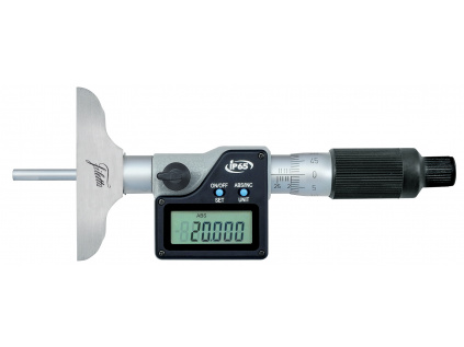 Mikrometrický hloubkoměr digitální 0 až 50 mm IP65 / typ doteku Kulový / měřicí základna 63 mm