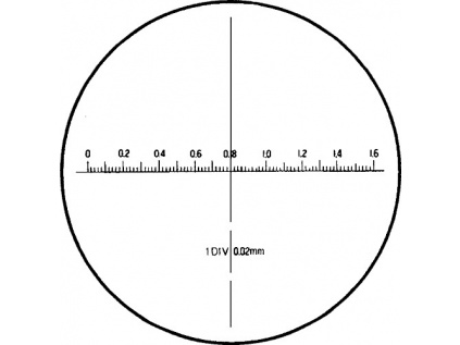 Měřicí škála / pro mikroskop se zvětšením 100×