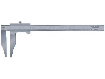 Posuvné měřidlo bez horních čelistí analogové 0 až 200 mm / posuvové kolečko ne / nonius 0,05 mm / jemné ladění ano
