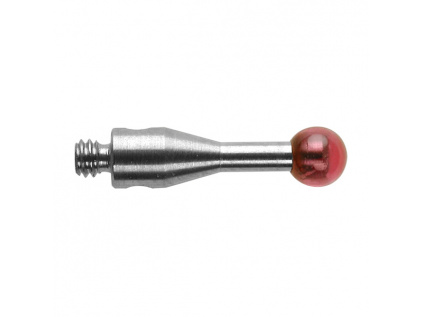 M2 dotek s rubínovou kuličkou průměr 3 mm, dřík z nerezové oceli, L 10 mm, efektivní účinná délka (EWL) 7 mm
