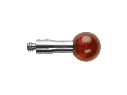 M2 dotek s rubínovou kuličkou průměr 6 mm, dřík z nerezové oceli, L 10 mm, efektivní účinná délka (EWL) 10 mm
