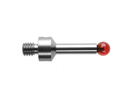 M4 dotek s rubínovou kuličkou průměr 4 mm, dřík z nerezové oceli, L 18 mm, efektivní účinná délka (EWL) 13,7 mm