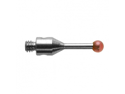 M2 dotek s rubínovou kuličkou průměr 2 mm, dřík z nerezové oceli, L 10 mm, efektivní účinná délka (EWL) 6 mm