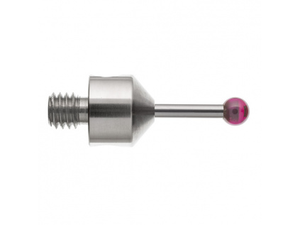 M5 dotek s rubínovou kuličkou průměr 4 mm, dřík z karbidu wolframu, L 20 mm, efektivní účinná délka (EWL) 11,9 mm