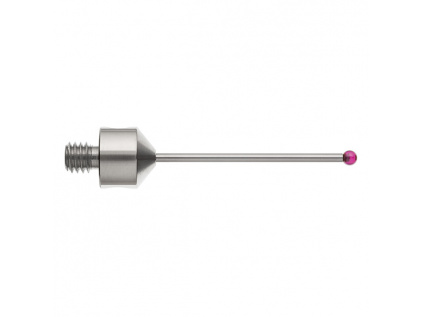 M5 dotek s rubínovou kuličkou průměr 2,5 mm, dřík z karbidu wolframu, L 40 mm, efektivní účinná délka (EWL) 31 mm
