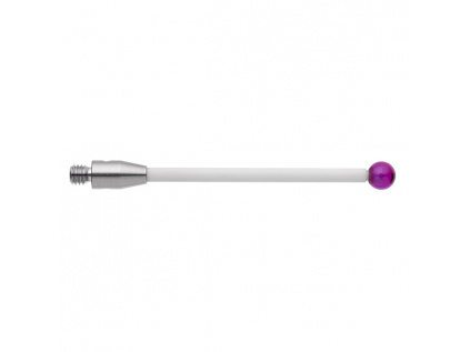 M3 dotek s rubínovou kuličkou průměr 4 mm, keramický dřík, L 40 mm, efektivní účinná délka (EWL) 32,5 mm