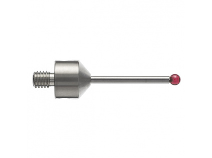 M5 dotek s rubínovou kuličkou průměr 2 mm, dřík z karbidu wolframu, L 30 mm, efektivní účinná délka (EWL) 21 mm