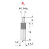 Dotek pro úchylkoměry kulovitý (průměr 3,2 mm) / délka 16 mm / materiál ocel