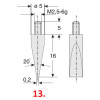 Dotek pro úchylkoměry nožový (průměr 5,0 mm) / délka 16 mm / materiál ocel