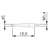 Dotek pro páčkové úchylkoměry TESA tvrdokov / délka 12,53 mm / průměr kuličky 1 mm