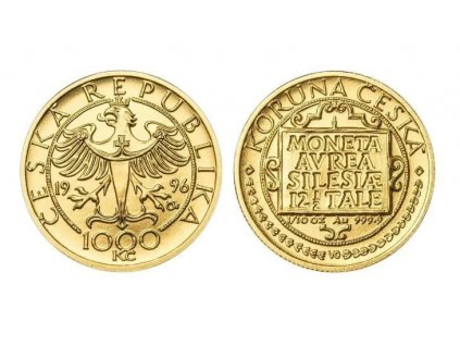 Zlatá mince "Koruna Česká" - 1000kč Třídukát slezských stavů z r. 1621 BK (1996)