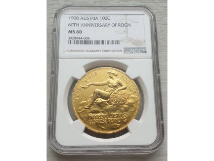 100 koruna 1908 MS 60