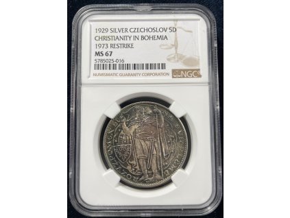 Stříbrná medaile - Millenium Sv. Václava 1929/1973 (MS-67!!!!!)